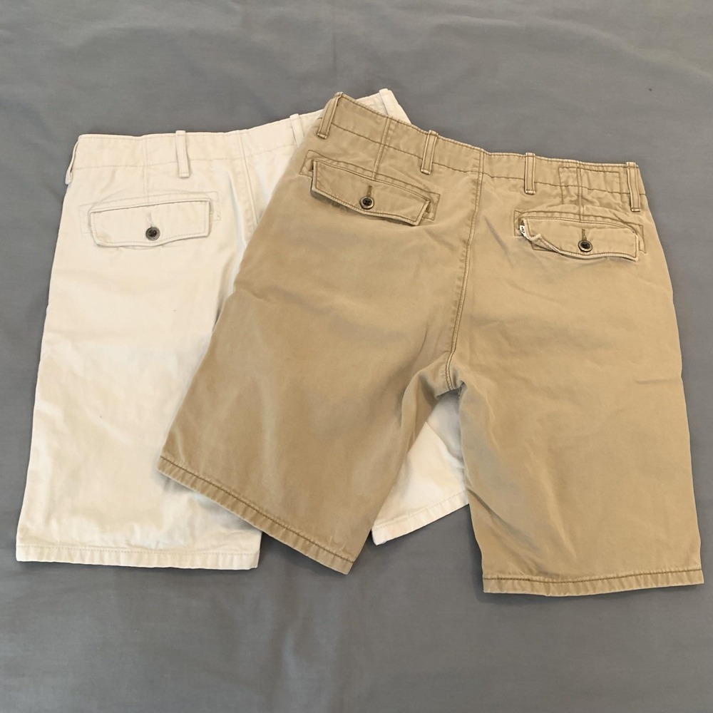 Levi's Chino Shorts Mens 30 Beige Khaki Lot Of 2 Cotton Flat Front Pockets - Picture 15 of 16